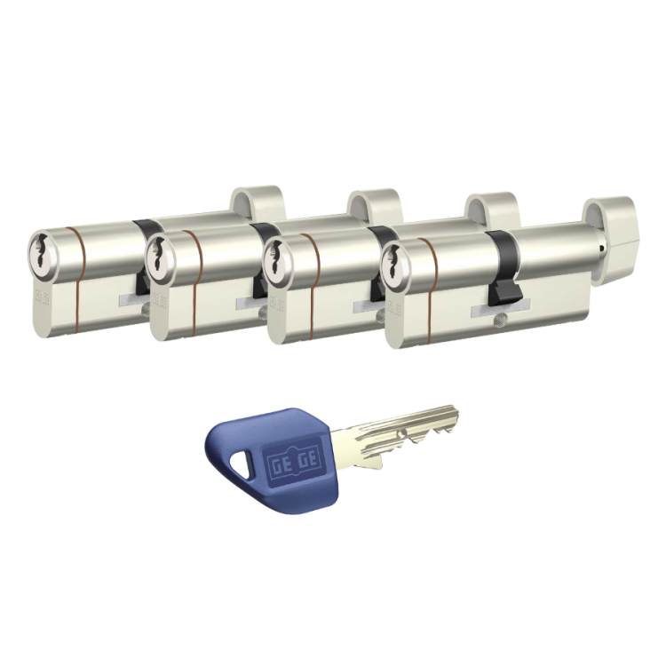 Dormakaba Gege Pextra Plus 4’lü Ortak Anahtarlı Barel Seti (Kapı Kilit Göbeği) - 1