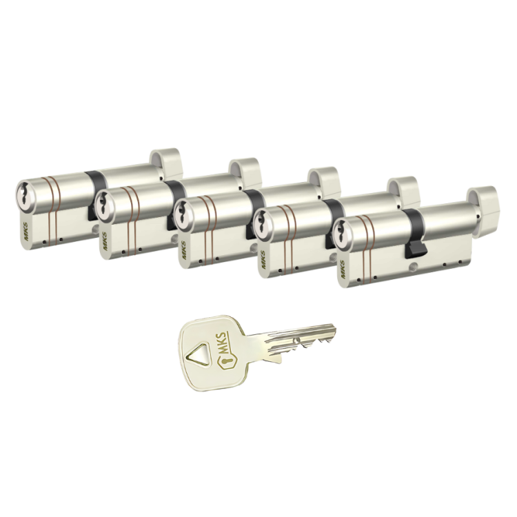 MKS Axis Guard 5’li Ortak Anahtarlı Kapı Kilit Göbeği Seti – Özel Ölçü, Tek Anahtar - 1