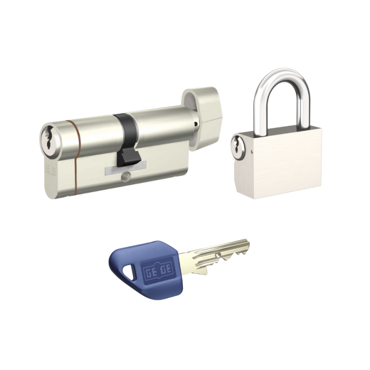 Dormakaba Gege Pextra Plus Ortak Anahtarlı Kapı Barel + Asma Kilit Seti - 1