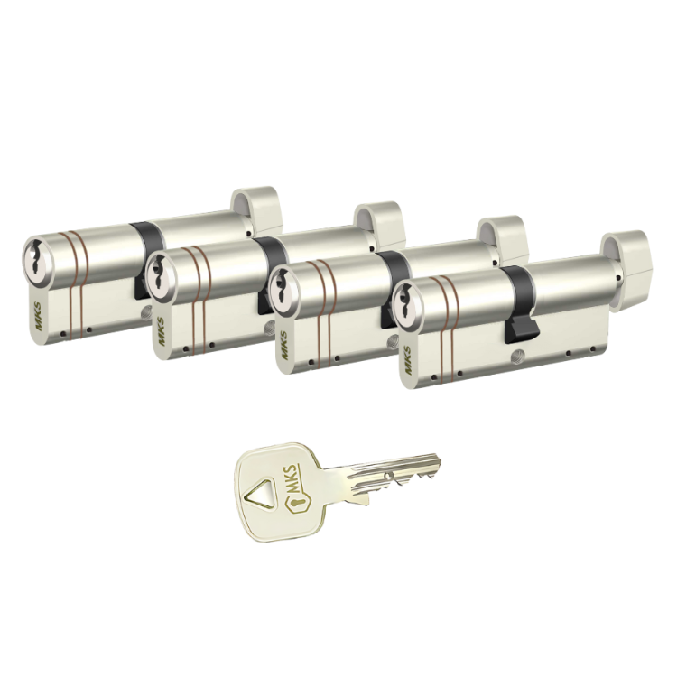 MKS Axis Guard 4’lü Ortak Anahtarlı Kapı Kilit Göbeği Seti – Özel Ölçü, Tek Anahtar - 1