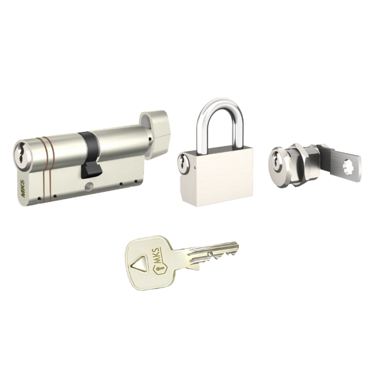 MKS Axis Guard Ortak Anahtarlı Set – 1 Adet Barel, 1 Adet Mobilya Kilidi ve 1 Adet Asma Kilit - 1